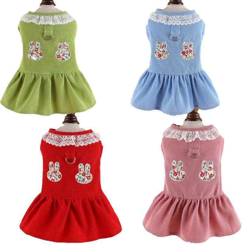 Dog Corduroy Girl Dress Summer Clothes Sleeveless Skirt For Small Dogs Chihuahua Puppy Clothing Harness Dresses XS H260130