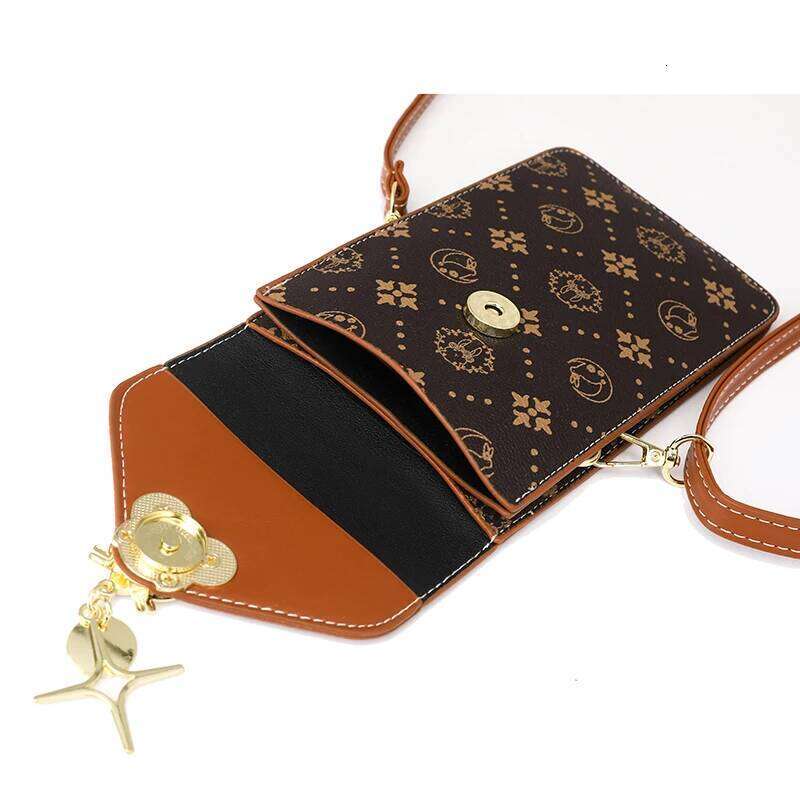 Touchscreen-enabled mobile phone carrying bag for women, single shoulder crossbody fashionable vertical style small bag, la