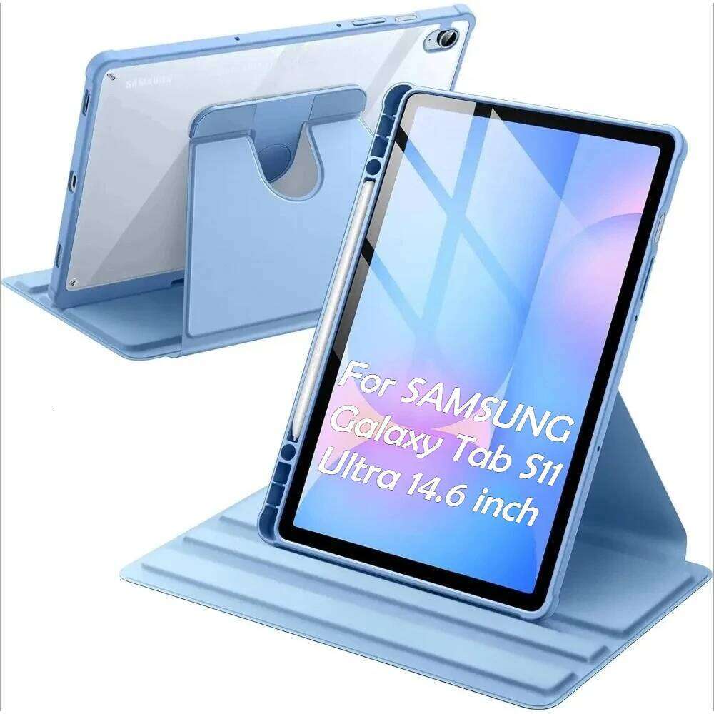 Pen Holder Case for Galaxy Tab S11 Ultra 14.6 S10 Lite FE 10.9 Inch Plus 13.1 360 Rotation Stand Auto Wake/Sleep Funda H260131