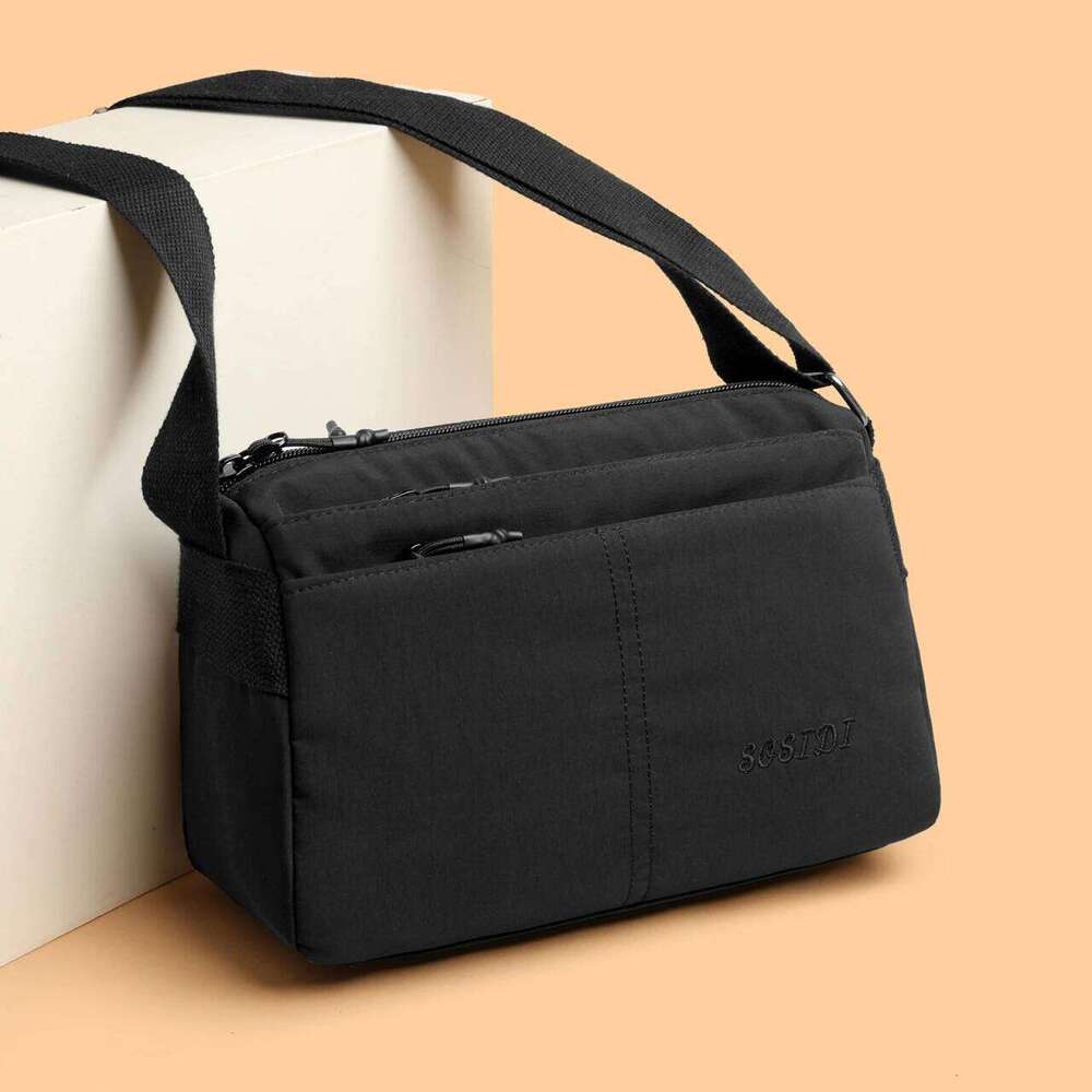 New women's crossbody - water-resistant, ultra-light fabric bag with multiple compartments, small square bag, gender-neutral