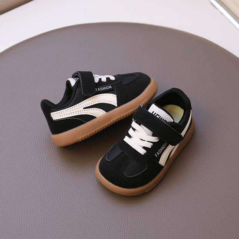 Children's Sneakers 1-8 Years Old Beige Lightweight Boys Girls Casual Four Seasons Black Soft Non-slip Kids Single Shoes Y260128