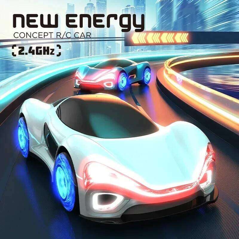 Energy Concept Remote Control RC Drift Car with Spray Streamer Multiple Light Modes New Charging Pile Style Y260131