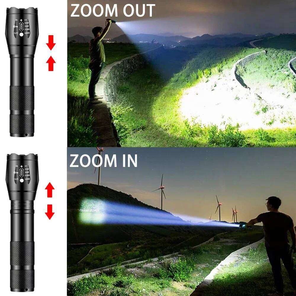 Powerful LED Flashlight Aluminum Alloy Portable Torch USB ReChargeable Outdoor Camping Tactical Flash Light H260131