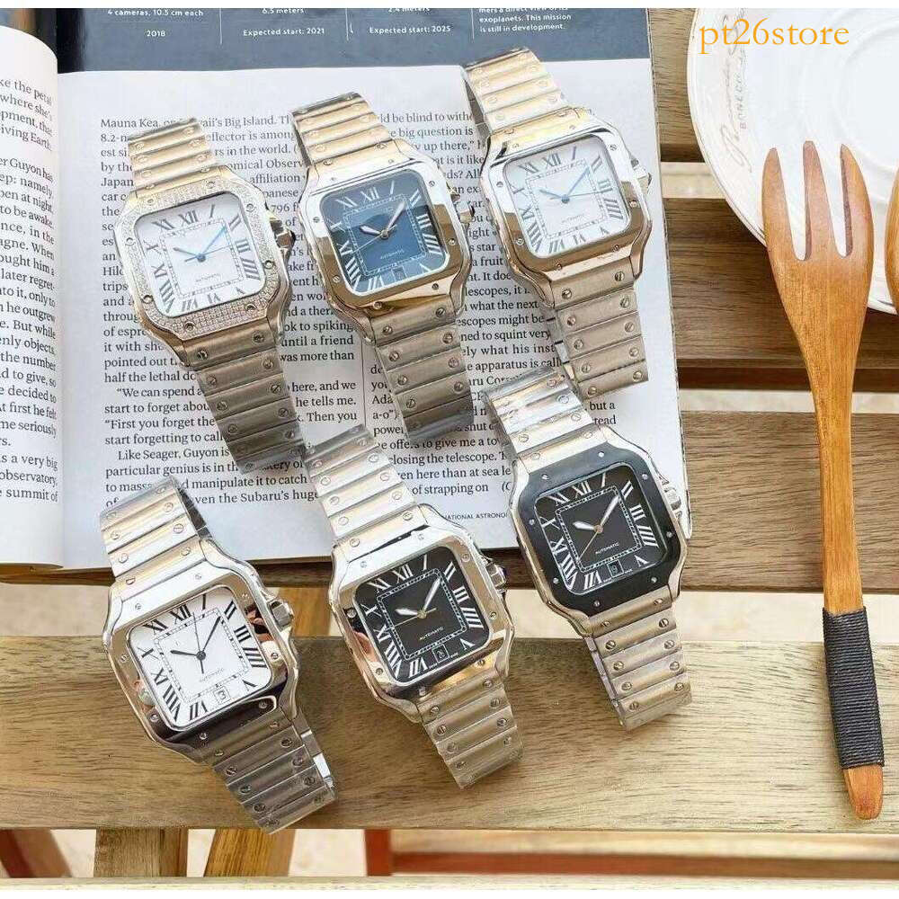 Aaa Quality Square Stainless Steel Automatic Mechanical Waterproof Fashion Watches Tank Wristwatches Man 39MM 35MM Designer Party Wedding Gifts Watch