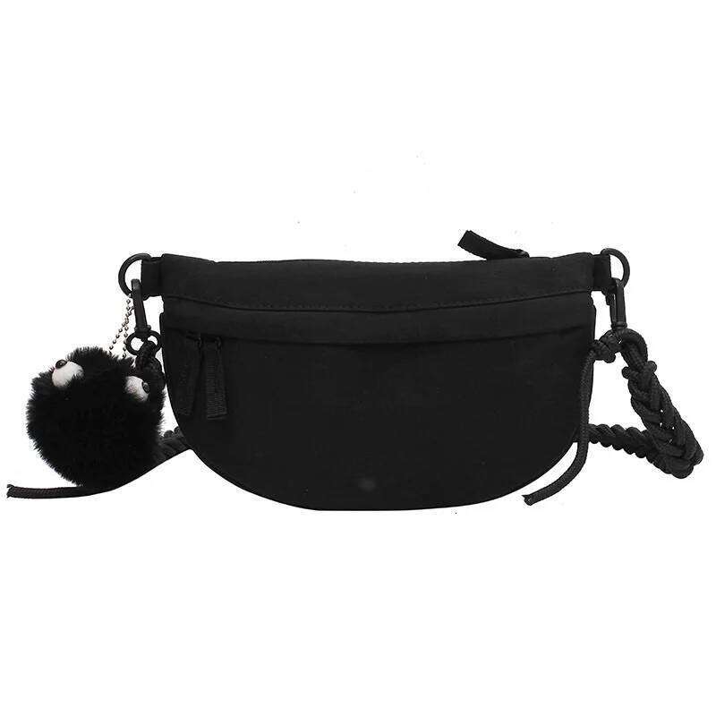 Chest Banana for Women Sling Crossbody Pack Canvas Running Waist Casual Fanny Packs Sport Half Moon Belt Bag