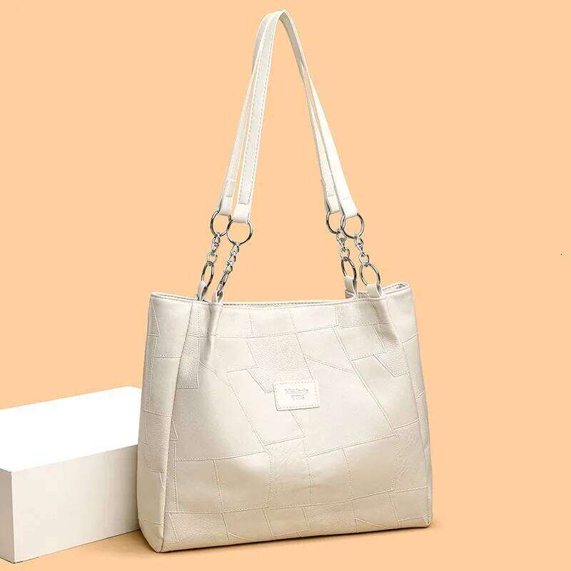 Soft Leather Large Capacity Tote Women's Retro Work Commuter Shoulder Bag XJ260130