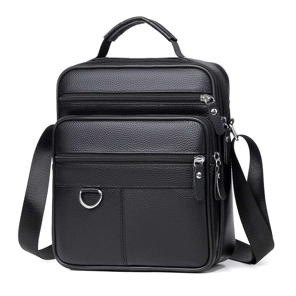 2025 Genuine leather cowhide business Men's single-shoulder crossbody for men casual daily large capacity message bag XJ260131