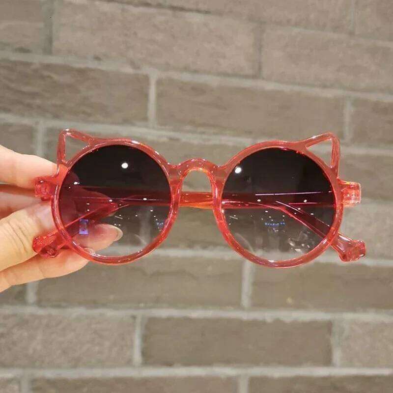 Girls Boys Cute Animal Cartoon Ears Kids Eyewear Outdoor Sun Protection Children Vintage Classic Sunglasses H260130
