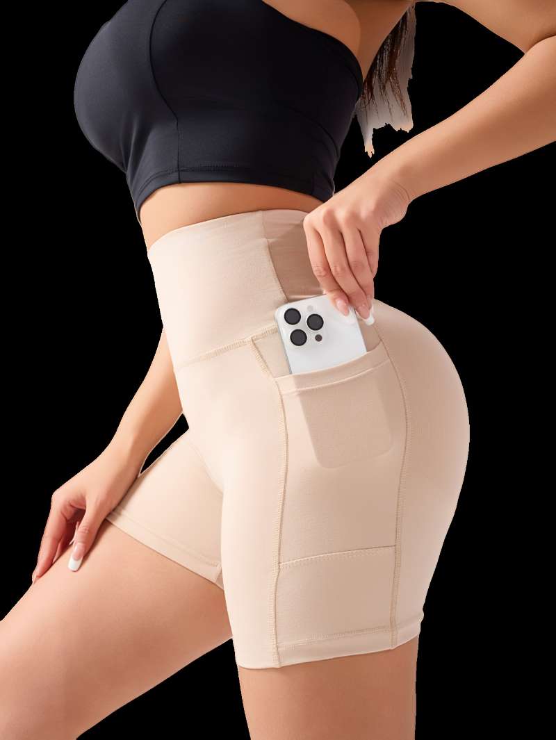 Bare-Feel High-Waisted Fitness Shorts for Women Casual Stretch Butt-Lifting Shaping Yoga Shorts Three-Quarter Snail Pants hot-sale products