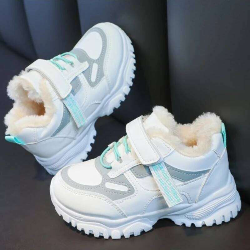 Winter Kid Casual Sneakers Boy Girl Running Sports Slip Resistant Toddler Baby Warm Cotton Shoes Fashion Children Footwear Y260128