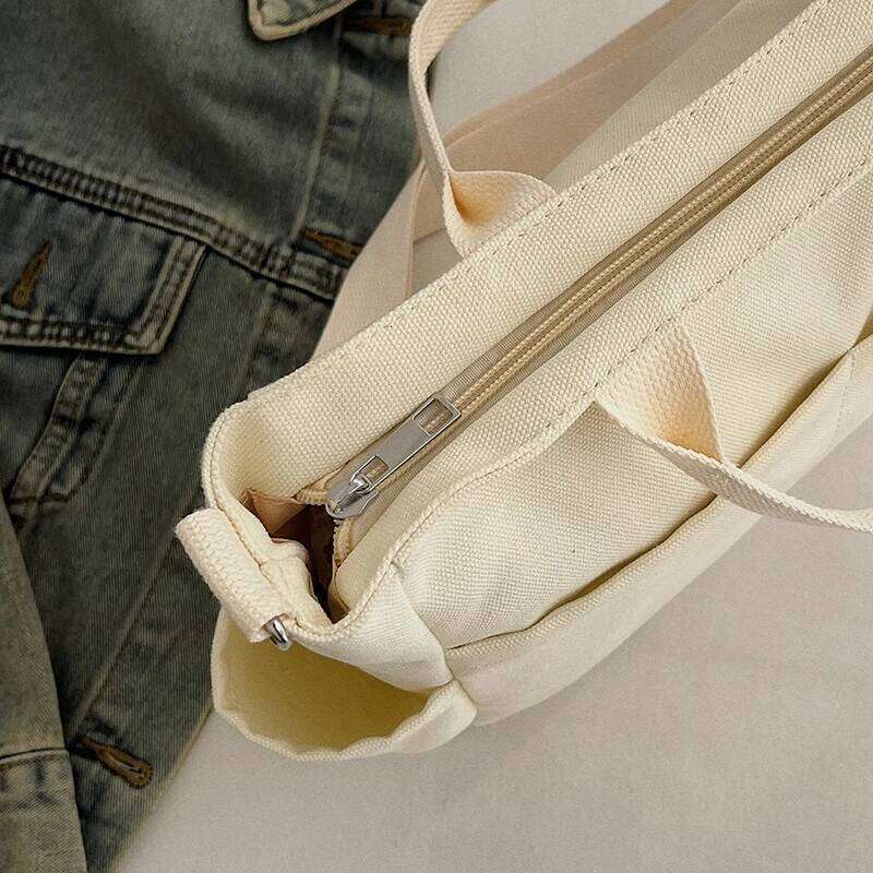 Large canvas tote bag handbag women, new vintage style, suitable for daily commuting, large capacity backpack, shou