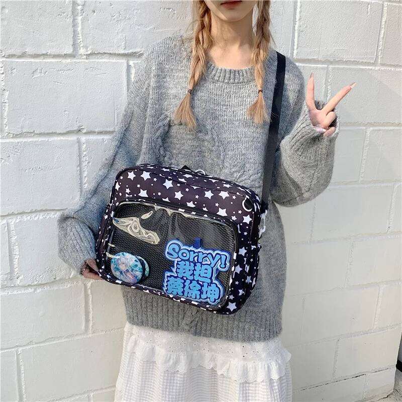 Japanese Anime Crossbody Transparent Texture Simple and Versatile Shoulder for Women Small Star Print Casul Cute Ita Bag XJ260131