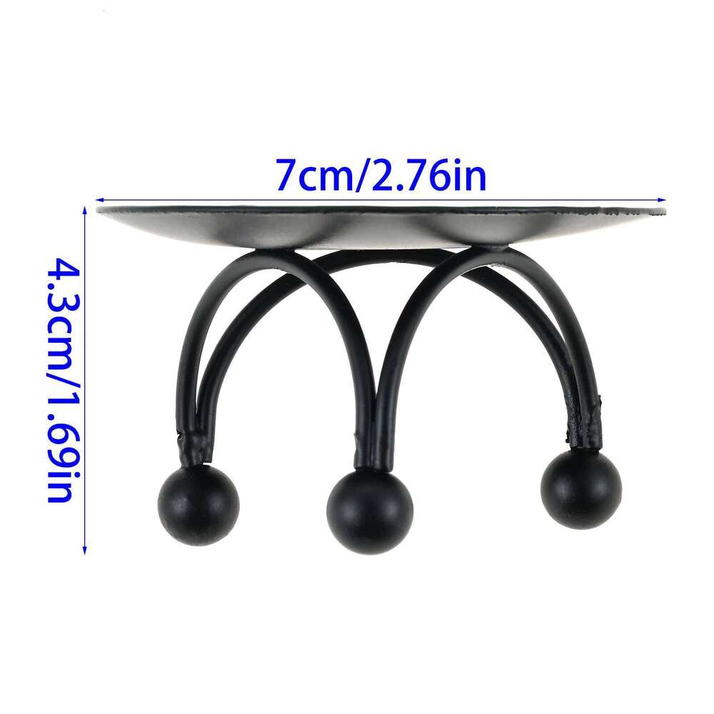 Black/gold Pillar/cup Candle Holder Round Iron Plate Candlestick Tripod Stand Decorating Wedding Festival Party Home Craft Gift Y260131