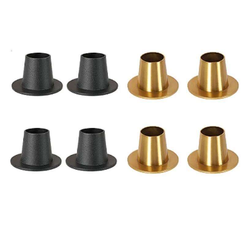 4Pcs Black/gold Candle Holders Retro Candlestick Stand Dining Tables Decor for Home Wedding Party Anniversary Housewarming Gifts Y260131