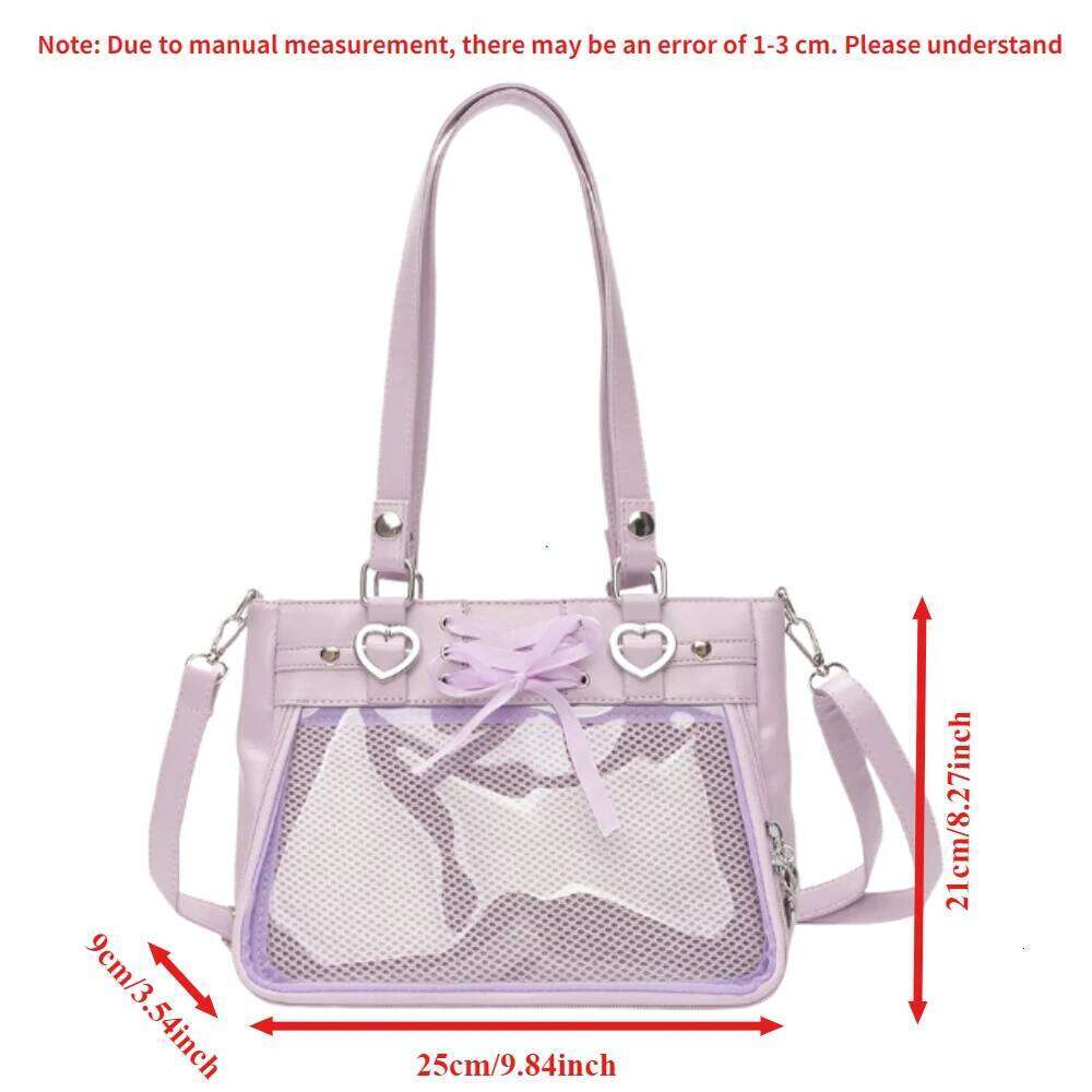 Italife Small Red Crossbody Ribbon Women Kawaii Clear Cute Shoulder Student Girl Heart Ita Bag with Insert 2026