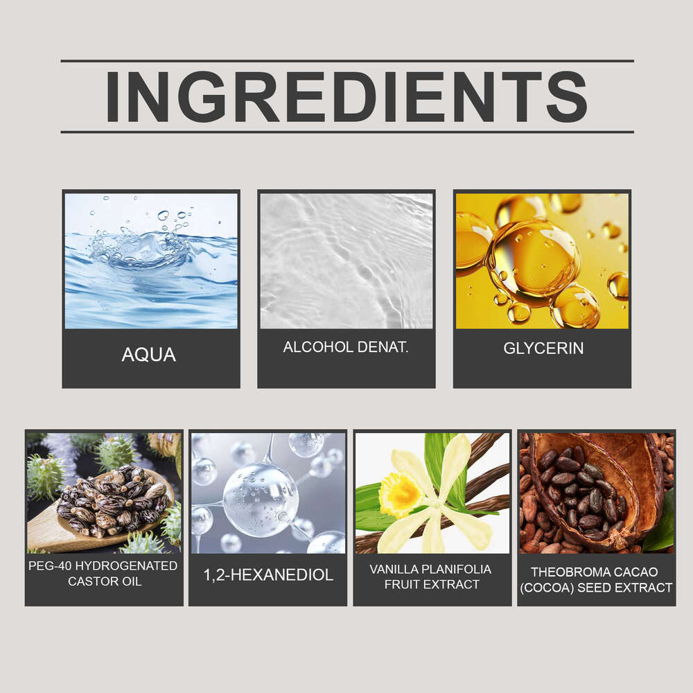 Roxelis Vanilla Cocoa Perfume Body Fragrance Spray Freshens Hair with a Delicate Scent S260131