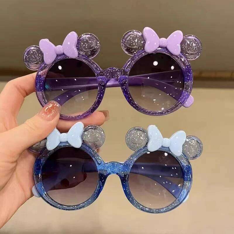 New Cute Crystal Bow Girls Children Sunglasses Fashion Trend Personalized Cartoon Sun Glasses Kids Shiny Eyewear H260130