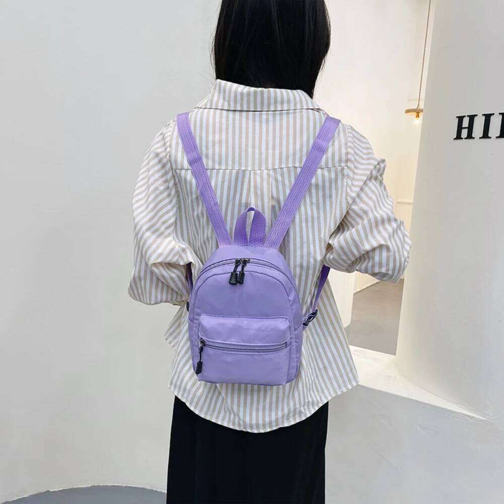Nylon Preppy Mini School Bags for Girls Cute Small Travel Women Backpack Waterproof Solid Casual Knapsack Rucksack New