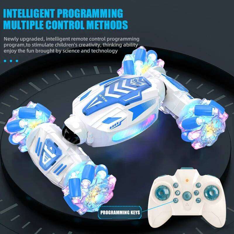 RC Mini Twist Cars Side Drift Climbing Vehicle Dual Remote Control Electric Car Lights Music Stunt Toys for Kids Girls Boys Gift Y260131