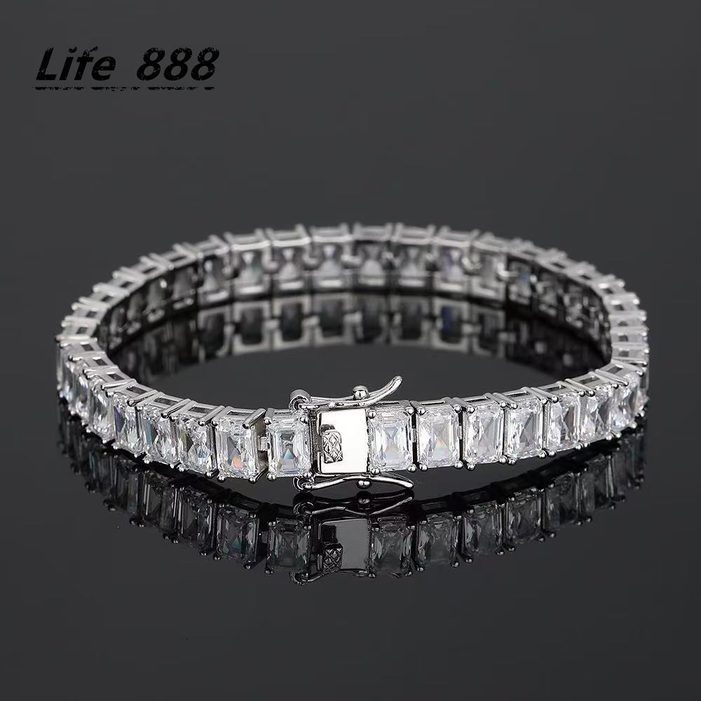 High Quality Custom-made 10K 14K Gold Bracelets Bangles 23mm 46mm 57mm Hip Hop Tennis Link Chain Iced VVS Lab Grown Diamond