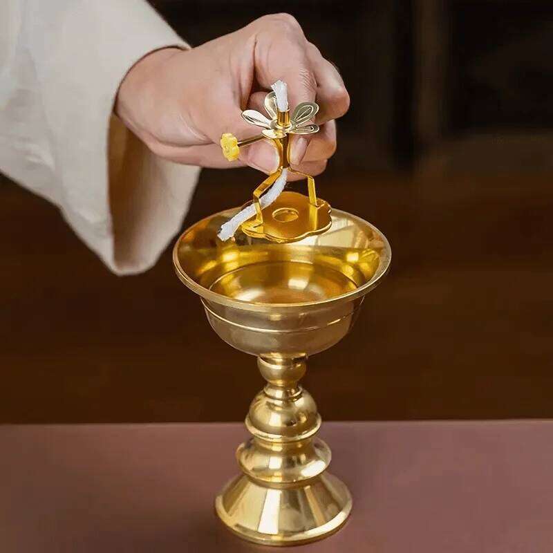 1pc Elegant Golden Candle Holder with Adjustable Wick - Heavy-Duty Candlestick, Tabletop Decor for Home,Office,Wedding, or Hotel Y260131