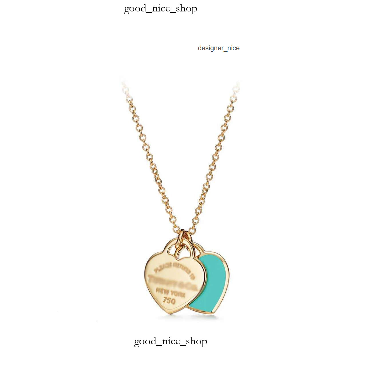 tiffamy and co 2025 hot sales high quality designer jewelry classic double heart pendant drip glue diamond plated gold love fashion nec tiffanies and tiffanyx co 1XFI