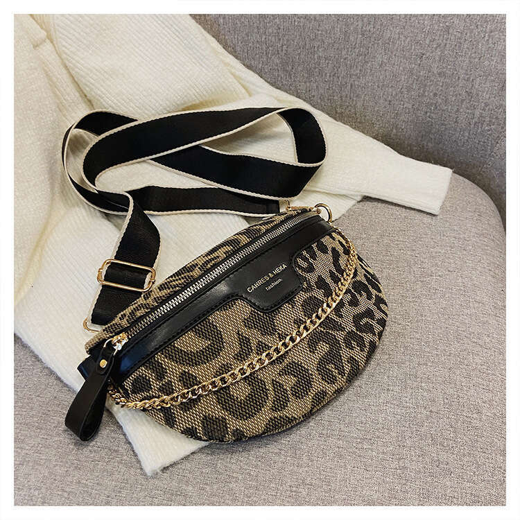 Explosive BBao Leopard Print Chest Single Shoulder for Women 2026 New Trendy Cool Retro Plaid Crossbody Waist Bag Versatile