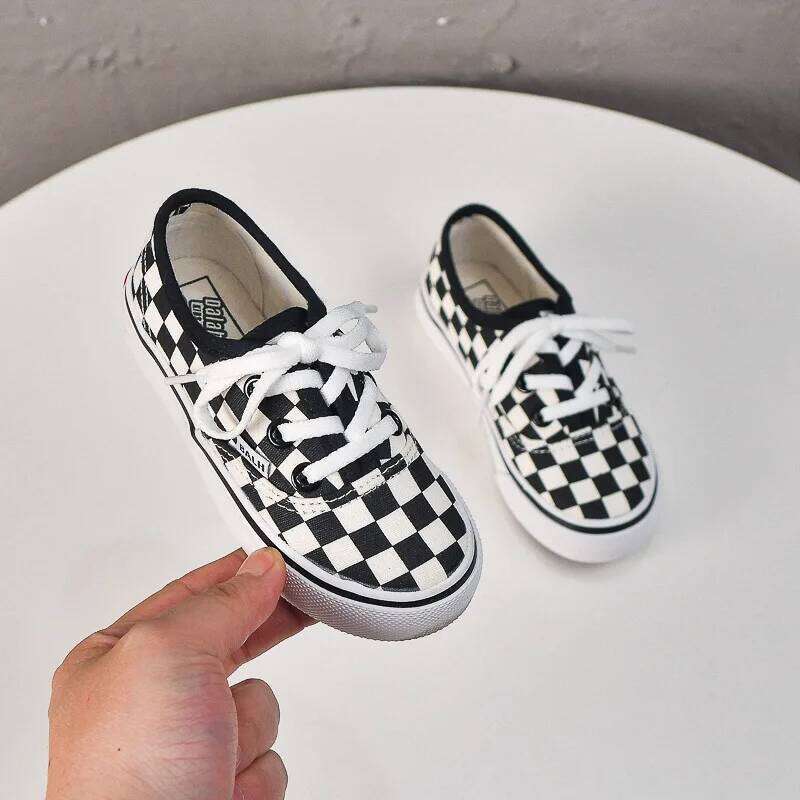 Children Lace Up Casual Kids Soft Bottom Lightweight Comfort Flat Board Toddler Breathable Fashion Canvas Shoes Y260128