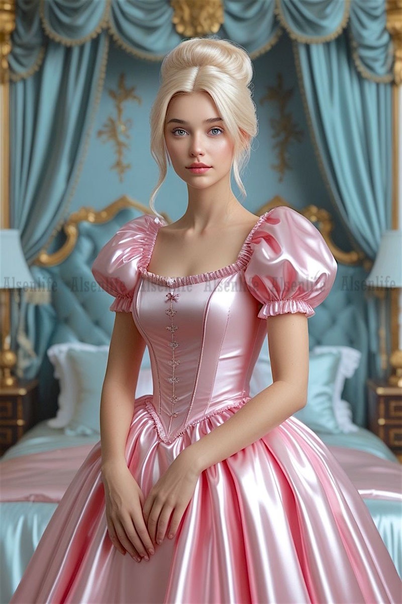 Customized Pink Gothic Evening Gown A Line Satin Renaissance Inspired Prom Dresses Costume Party Gowns