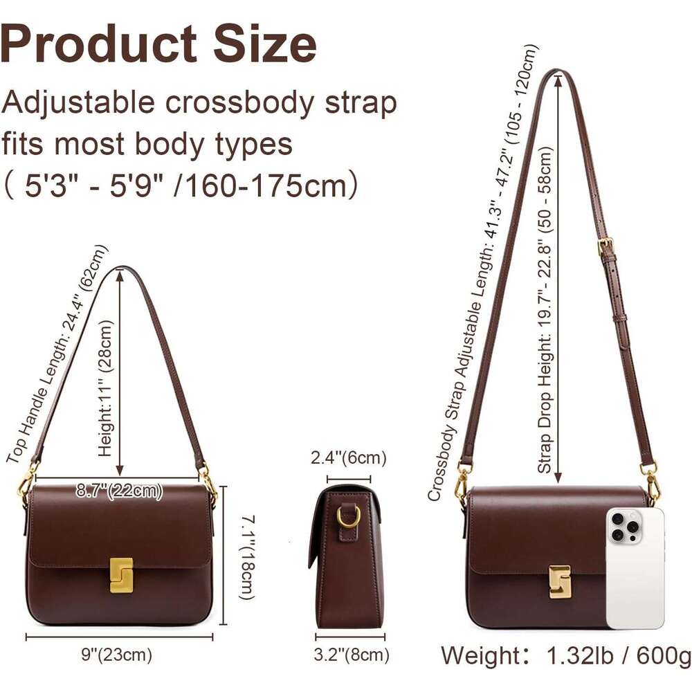 Shoulder Bags Women Purses Vintage Handbags Adjustable Strap Leather Crossbody For Travel