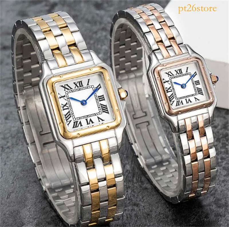 New Fashion 22mm 27mm Women's Watches for Him and Her Set Quartz Watch Diamond Stainless Steel Crystal Square Wristwatch Sapphire Waterproof Water Resistant