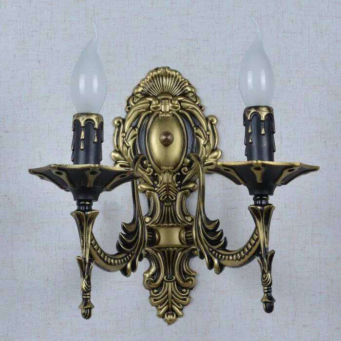 Easy to clean 2 Arms candle lamps Iron vintage Hallway lamp Pull tail LED bulb Dining Room wall sconce Bathroom Y260131