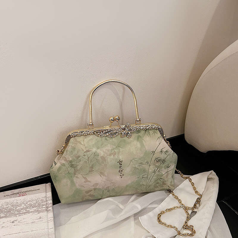 2026 New Chinese Gold Printed Hanfu Retro Versatile Qipao Chain Ancient Style Bag For Women MASA