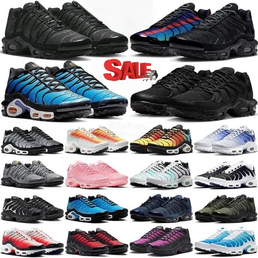size 13 men shoes Free Shipping tn shoe running shoes sneakers mens trainers tns Triple Black White Hyper Blue women men outdoor sports sneaker size 36-46