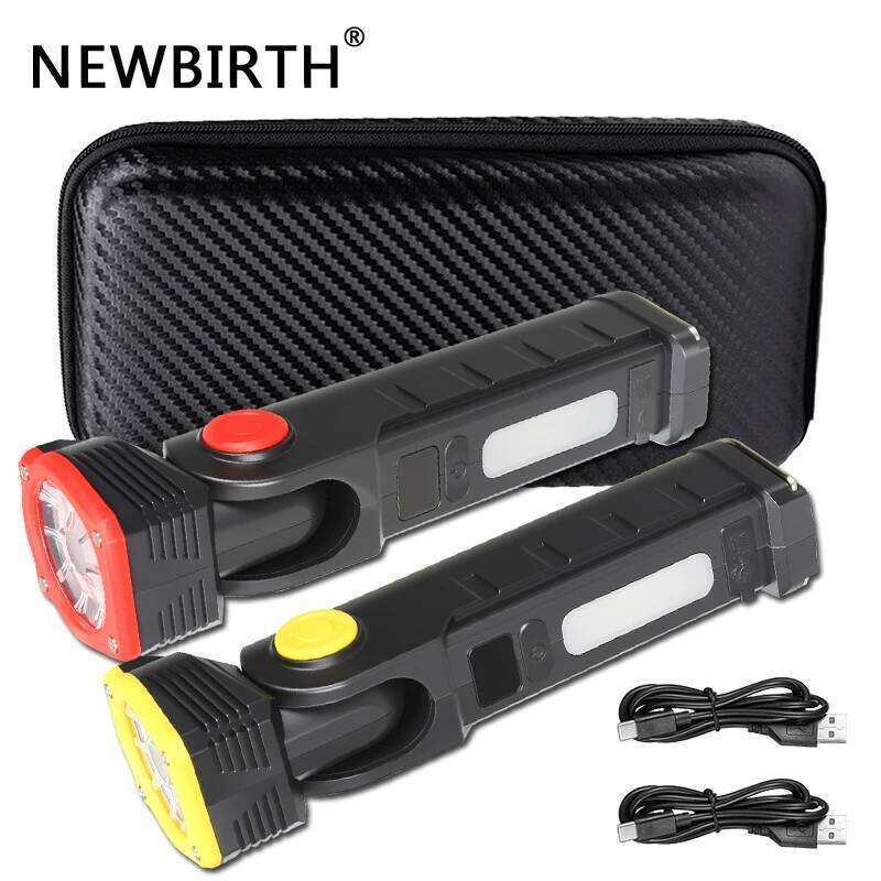 Multifunction LED Work Magnet,Clip,Hook Type C Rechargeable Flashlight with COB Side Light,90 Adjustable Head Light H260131