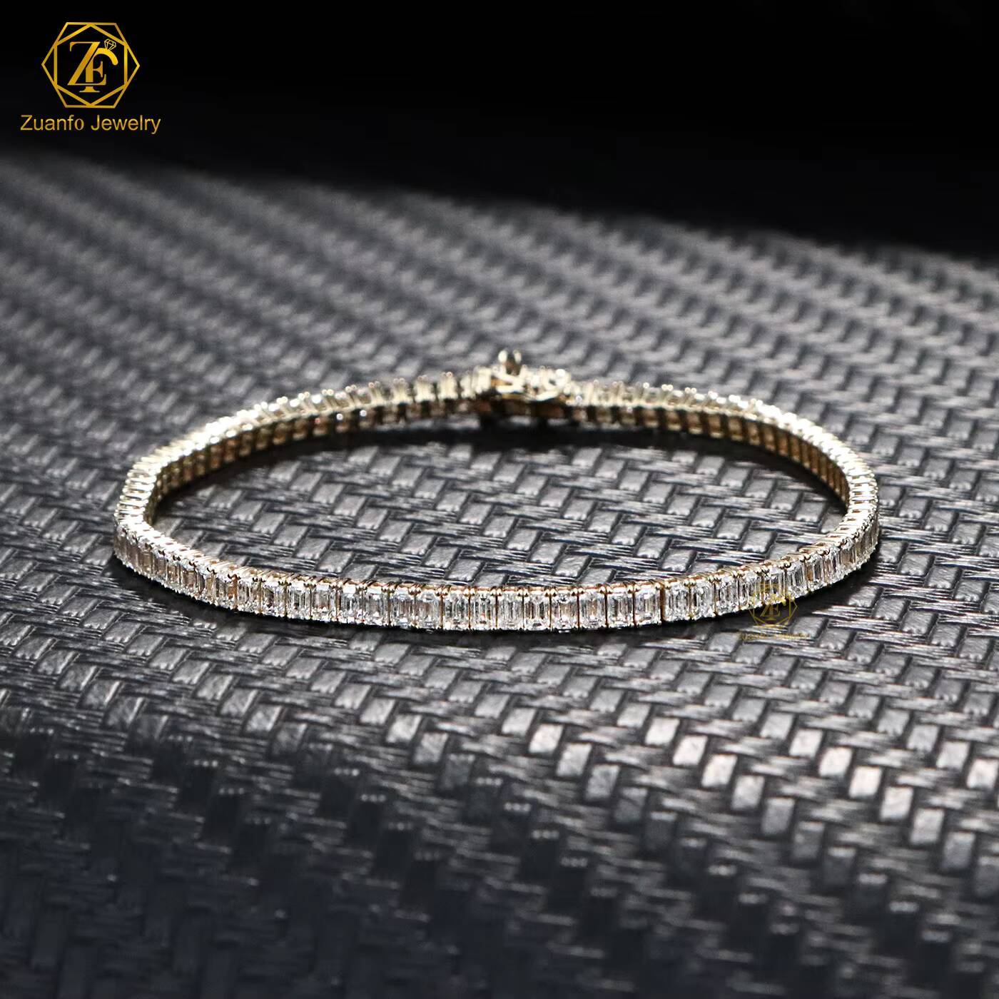 High Quality Custom-made 10K 14K Gold Bracelets Bangles 23mm 46mm 57mm Hip Hop Tennis Link Chain Iced VVS Lab Grown Diamond