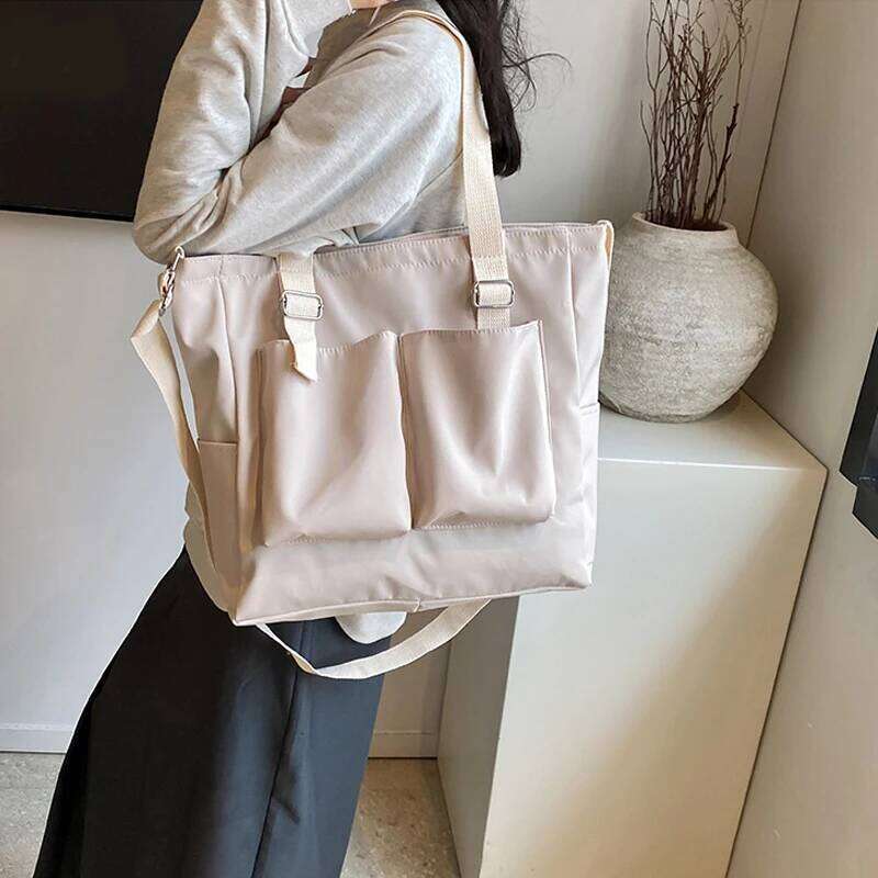 Women's Bag Shopper Simple Fashion Zipper Handbags Nylon Waterproof Solid Color Crossbody Large Capacity Tote Shoulder Bags XJ260130