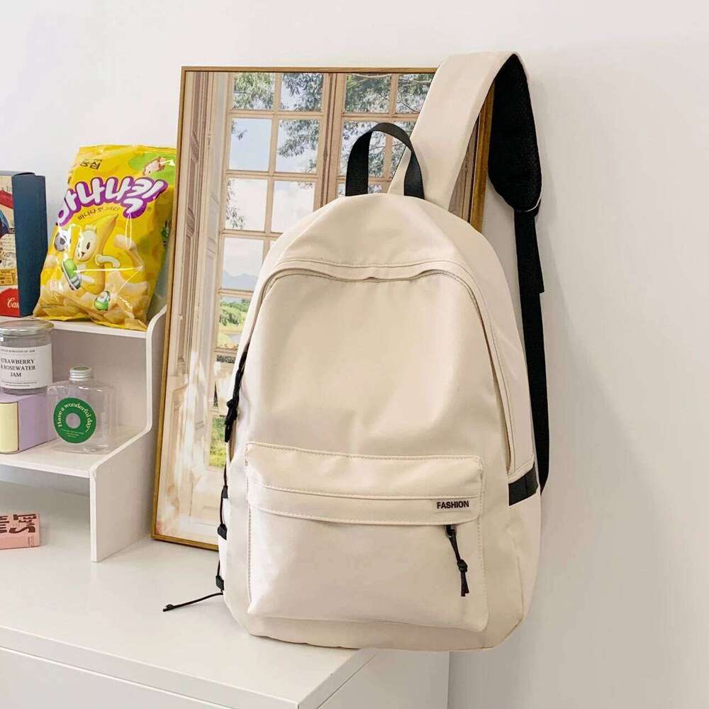 Korean-style large-capacity solid-color backpack girls Korean version, versatile bag for boys high school size, d