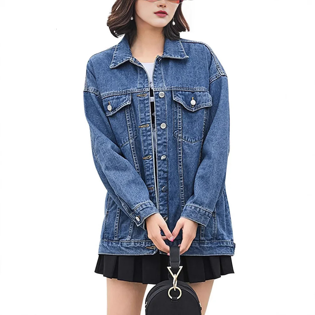 Spring and Autumn Fashion Longsleeved Loosefitting Comfortable Casual Lapel Denim Jacket Europe America 260120