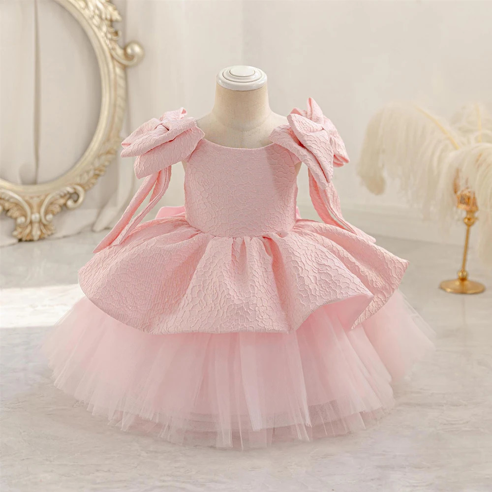 Ceremony 1st Princess Tutu Dress For Baby Girl Clothes Off Shoulder Party Dresses Elegant Girls Birthday Baptism Clothing 260124