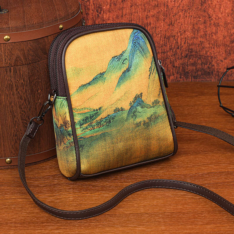 Single Shoulder Ethnic Thousand Miles Of Rivers And Mountains National Style Texture Crossbody Classical Versatile Casual Commuter Bag Cross-Border MA