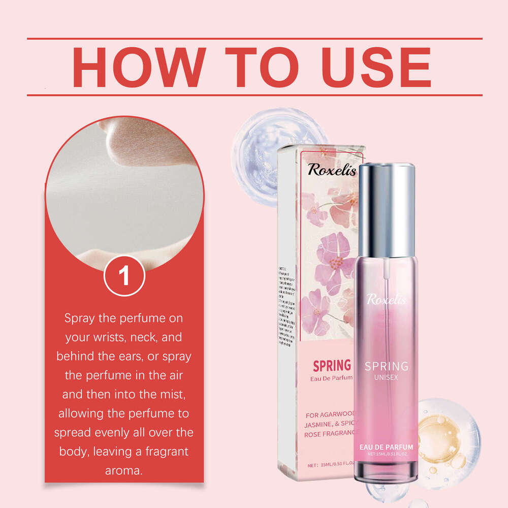 Roxelis Spring Spicy Rose Scent Fresh Natural Light Fragrance Portable Long-lasting Personal Charm Perfume S260131