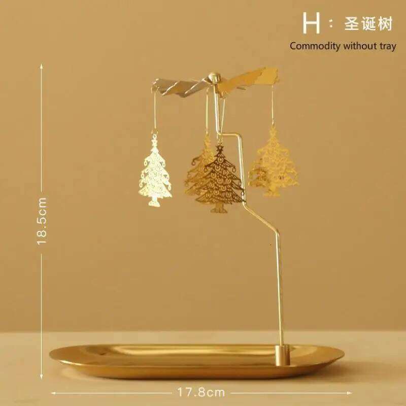 1 Pcs New Lanterns Aromatherapy Candles Rotating Candle Holders Windmills Golden Fragrance Trays Ornaments Y260131