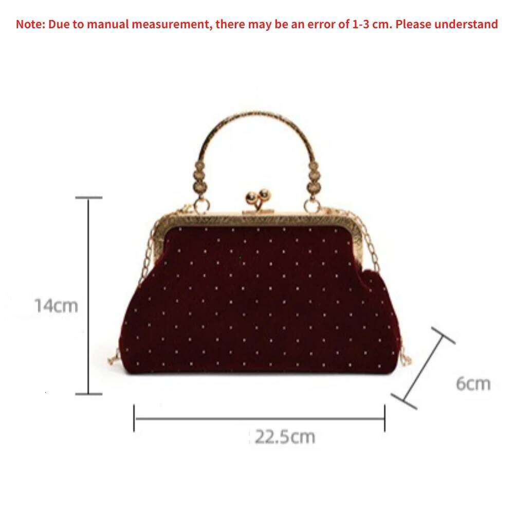 Dinner Party Ladies Small Clip Shoulder Handbags Retro Female Chain Crossbody Bag Luxury Design Women's Evening Clutch Purse