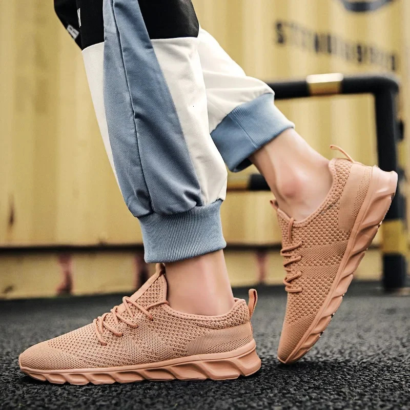 Mens Sneakers Breathable Running Shoes Ultralight Comfortable Casual Footwear Shoe Fashion Trendy Mesh Shoe Size 36-46 260126