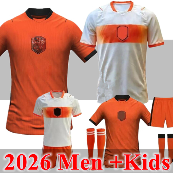 2025 2026 2027 Netherlands women and men soccer jerseys 25 26 27 VIRGIL GAKPO bright mead kids kits and adult shirt kits Football Shirts sets