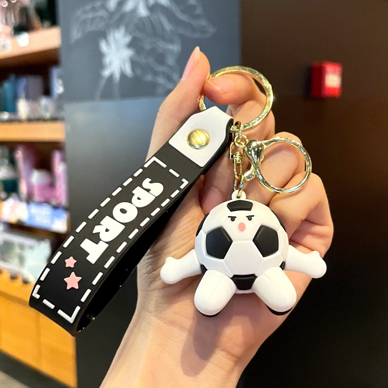 Bag Cartoon Keychain Charm Cute Sports Ball birthday gift Keychain Badminton Tennis Soccer Doll Purse Pendant Creative Game Souvenir Gift for Sports L