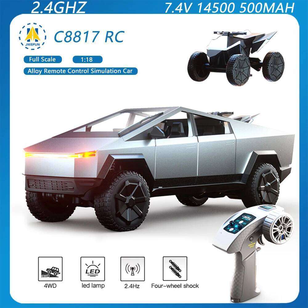 C8817 RC Alloy Car Model Simulation Off-Road Vehicle Camping Equipment Pickup Truck Kids Toys Boy Gifts Y260131