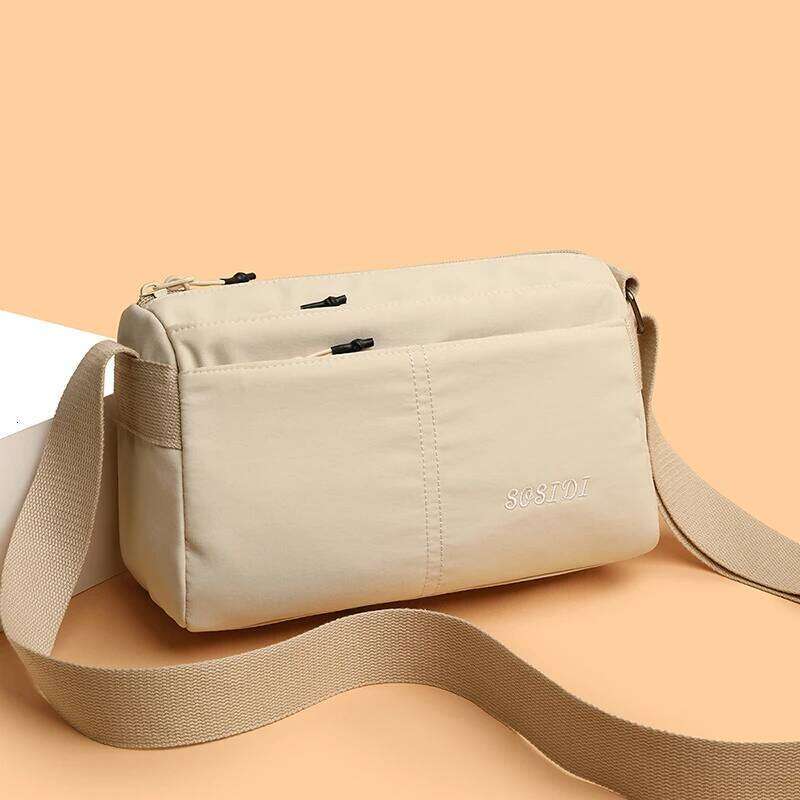 New women's crossbody - water-resistant, ultra-light fabric bag with multiple compartments, small square bag, gender-neutral