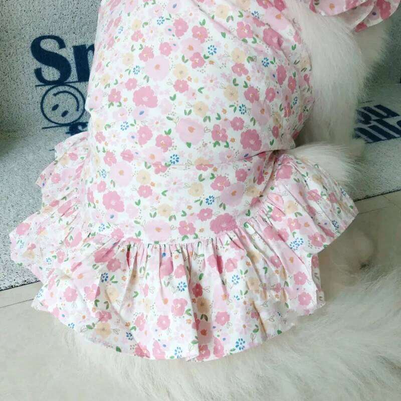 Large Floral Dress Spring Summer Dog Breathable Clothes for Medium Big Dogs Soft Pet Costume H260130